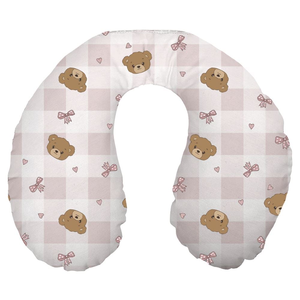 Almofada Apoio de Pescoço Havan Baby - Urso Rosa