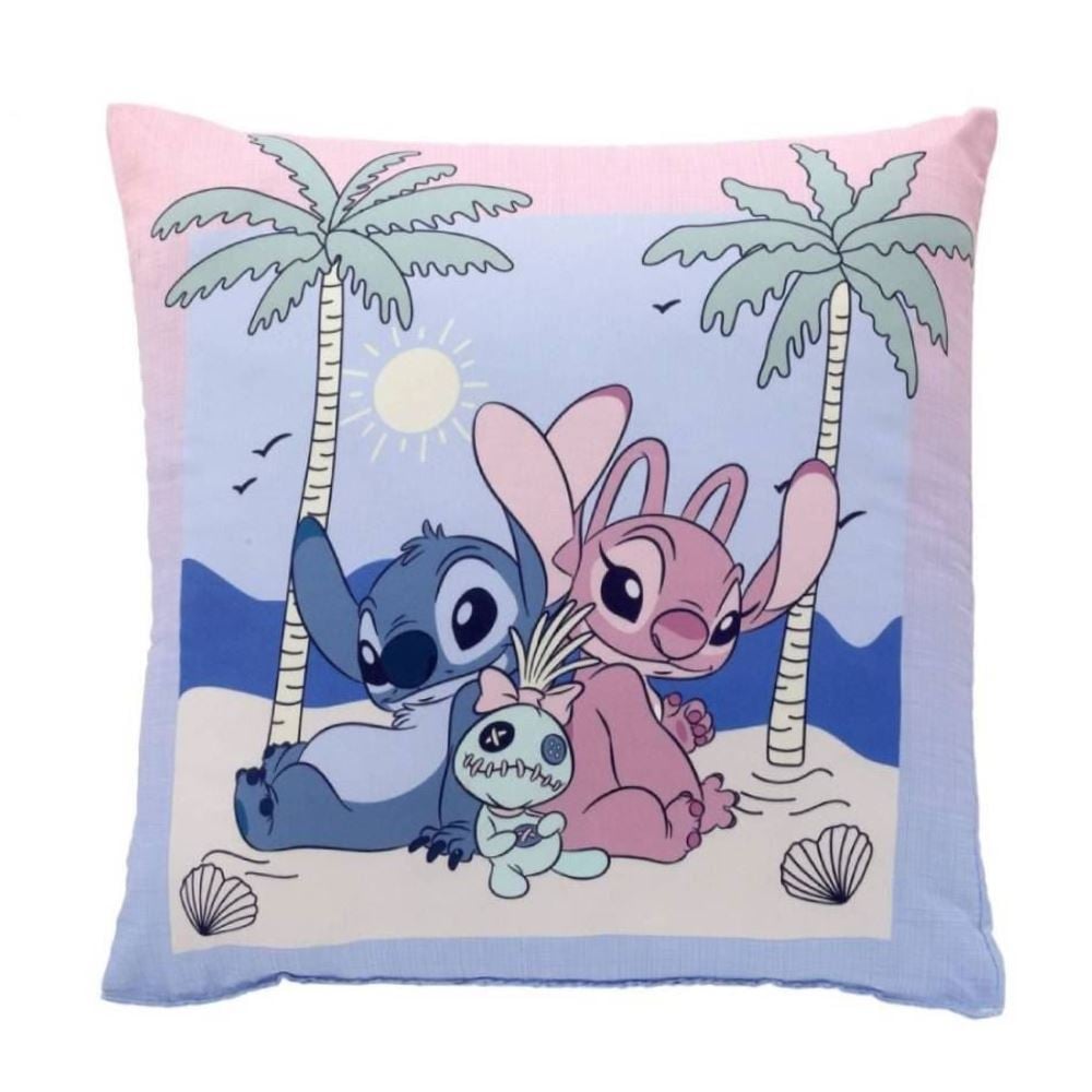 Almofada Decorativa Dupla Face 43X43 cm Disney Hedrons - Stitch Praia