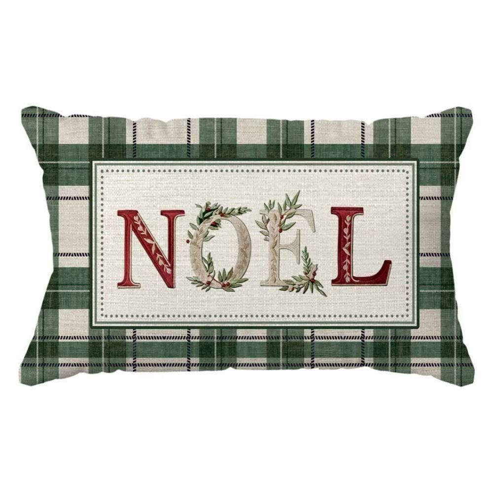 Almofada Elegance Linho 30X48cm Natal Havan Casa - Noel Xadrez