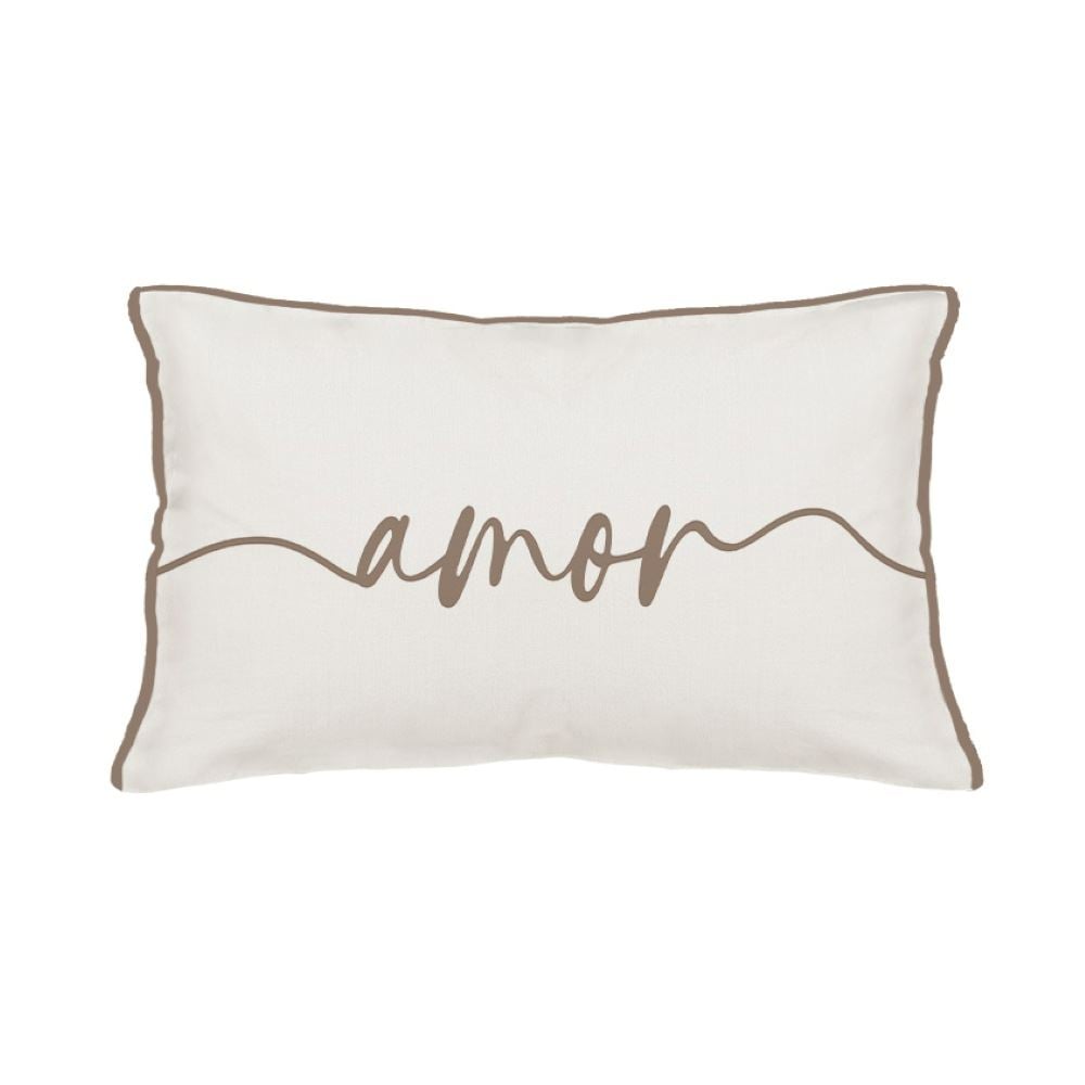 Almofada Linho Elegance 30X48cm Estampada Havan Casa - Amor Taupe