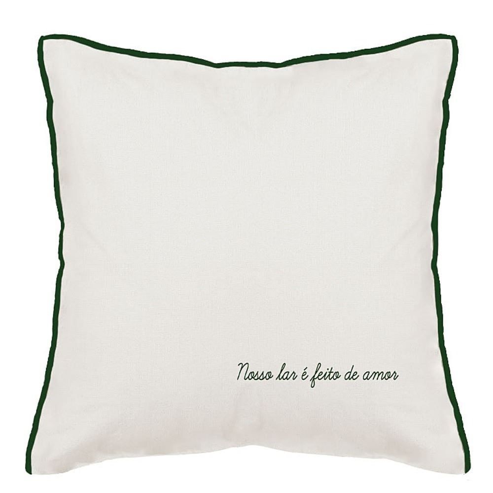 Almofada Linho Elegance Estampada 48X48cm Havan Casa - Amor Verde