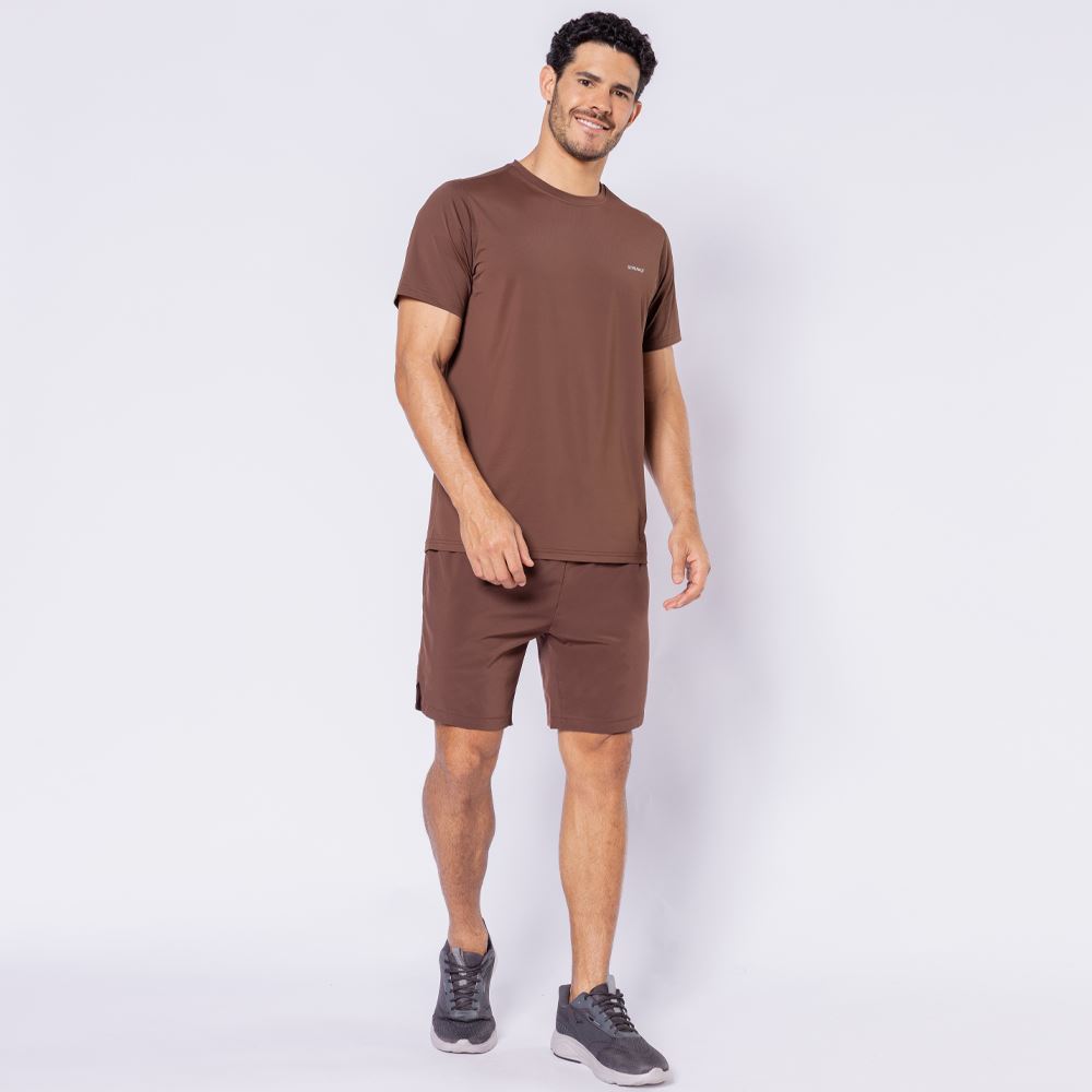Bermuda Esportiva Masculina De Tactel Scream Marrom 19-1419