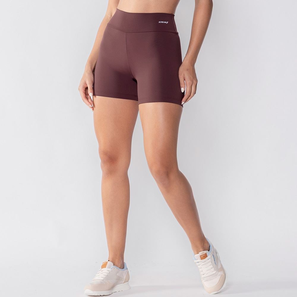 Bermuda Fitness Feminina De Poliamida Scream Marrom