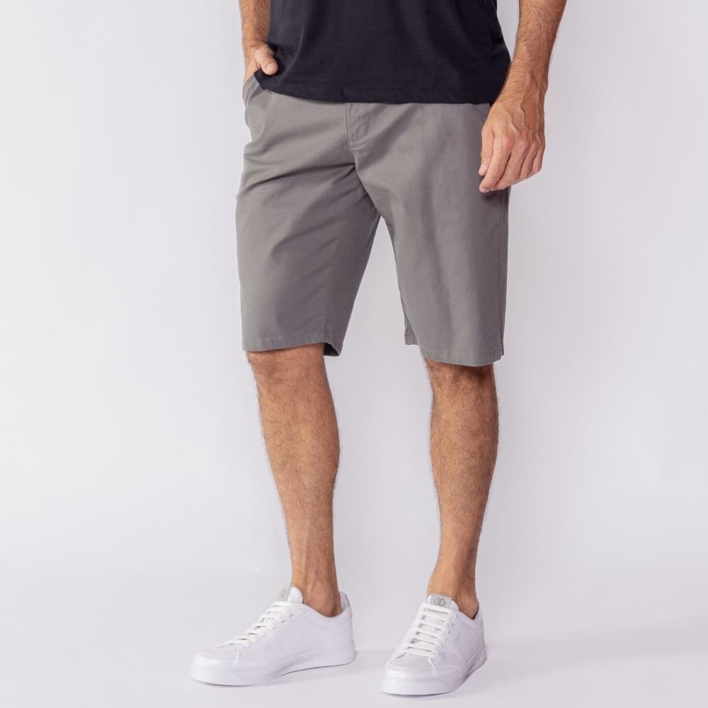 Bermuda Masculina Bolso Faca De Sarja Marc Alain Chumbo