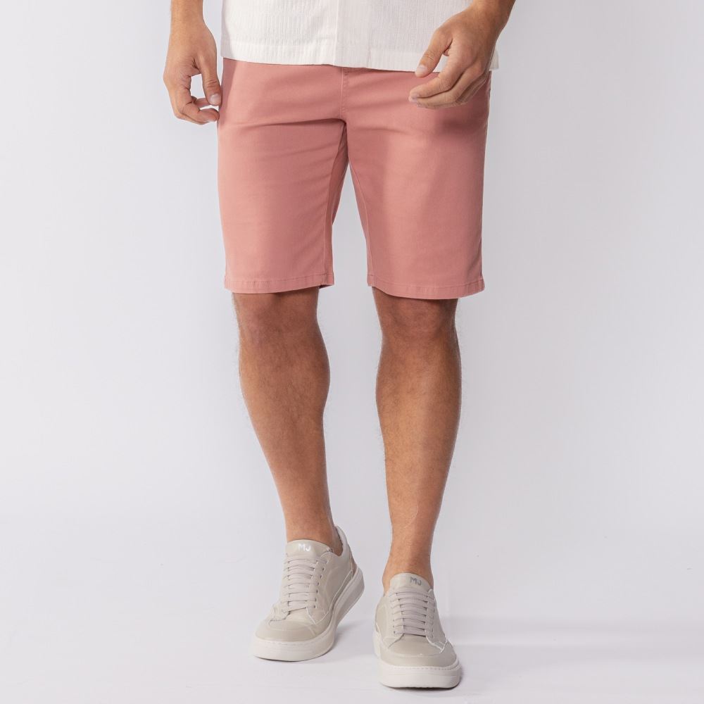 Bermuda Masculina Sarja Com Ajuste Thing Goiaba