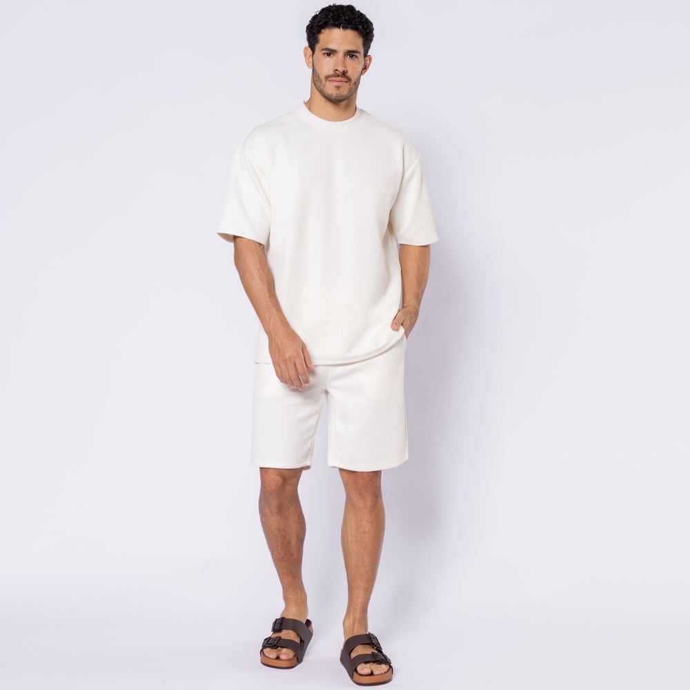 Bermuda Masculina Texturizada Thing Off White