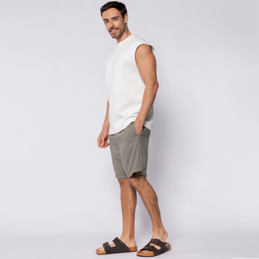 Bermuda Masculina Em Linho Thing Verde