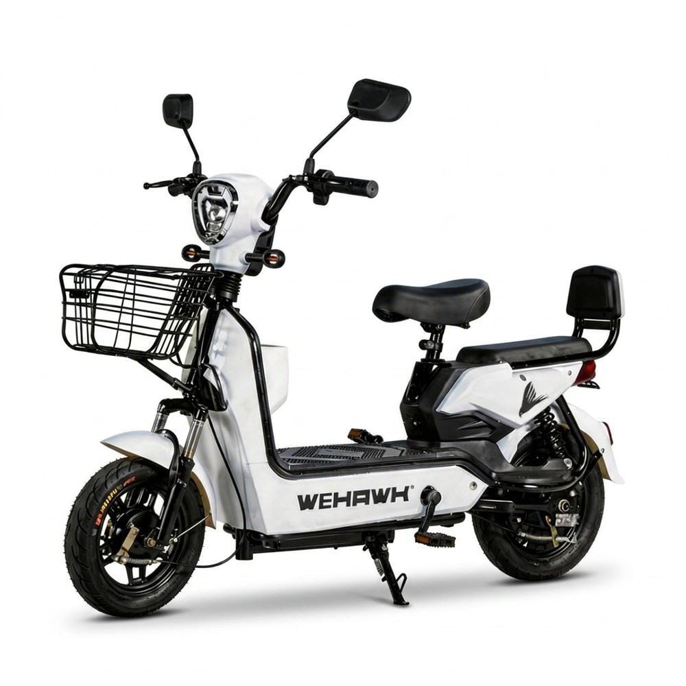 Bicicleta Elétrica Wehawk Wx-03 Basket 800W Bateria Lítio 48V - Branco