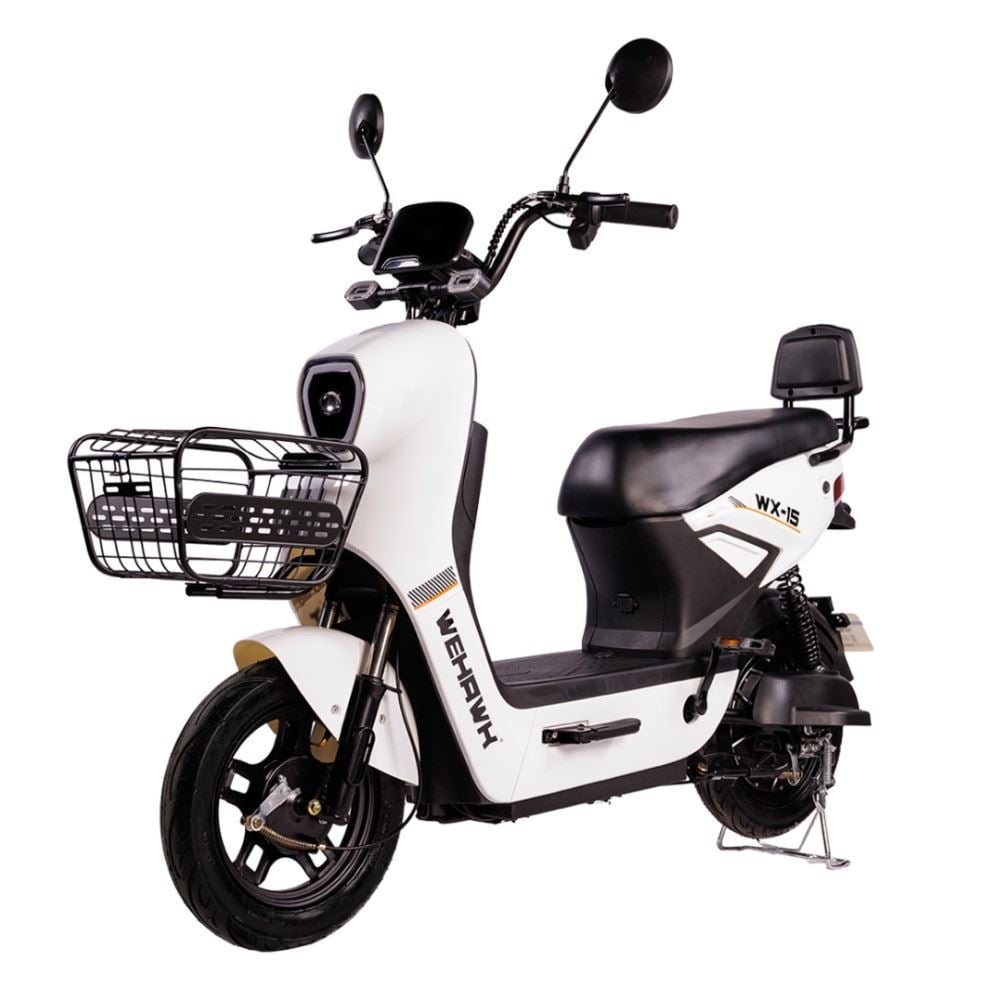 Bicicleta Elétrica Wx-15 Wehawk 800W Bateria Lítio 48V 20Ah - Branco e Preto
