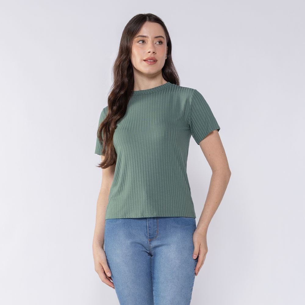 Blusa Feminina Canelada Patricia Foster Verde Babosa