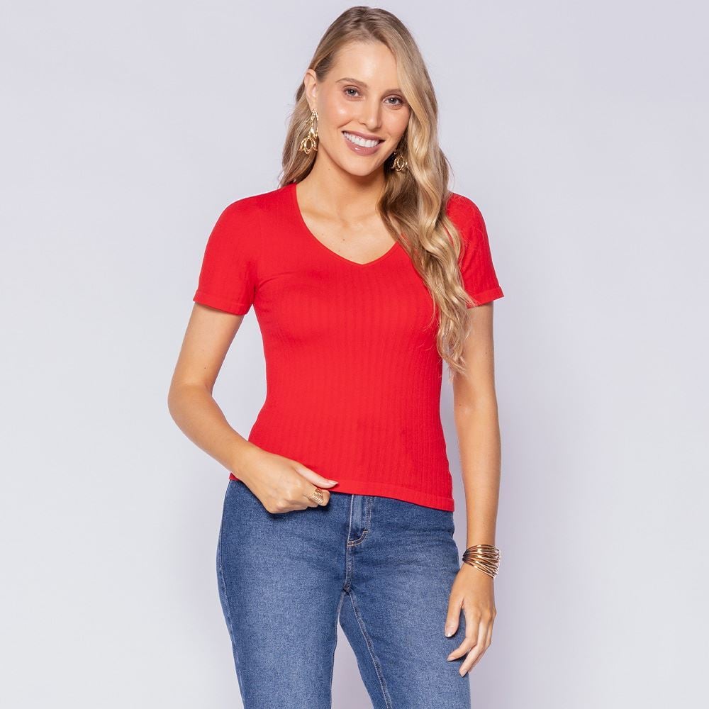 Blusa Feminina Em Poliamida Sem Costura Patricia Foster Sangria