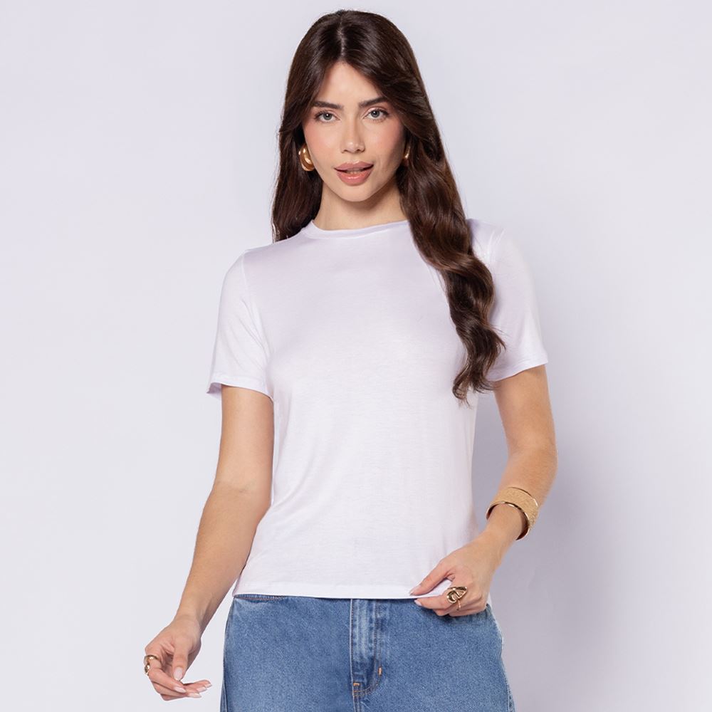 Blusa Feminina Em Viscose Patricia Foster Branco