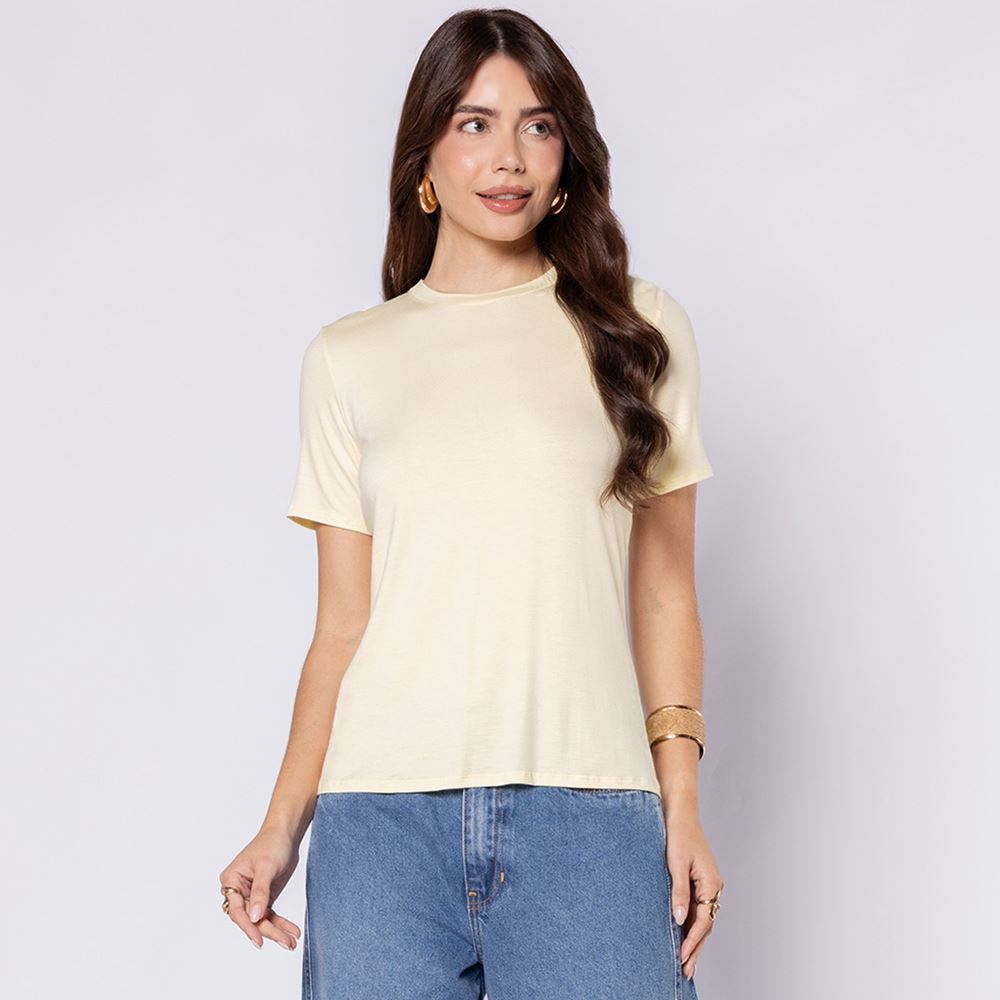 Blusa Feminina Em Viscose Patricia Foster Amarelo Delight