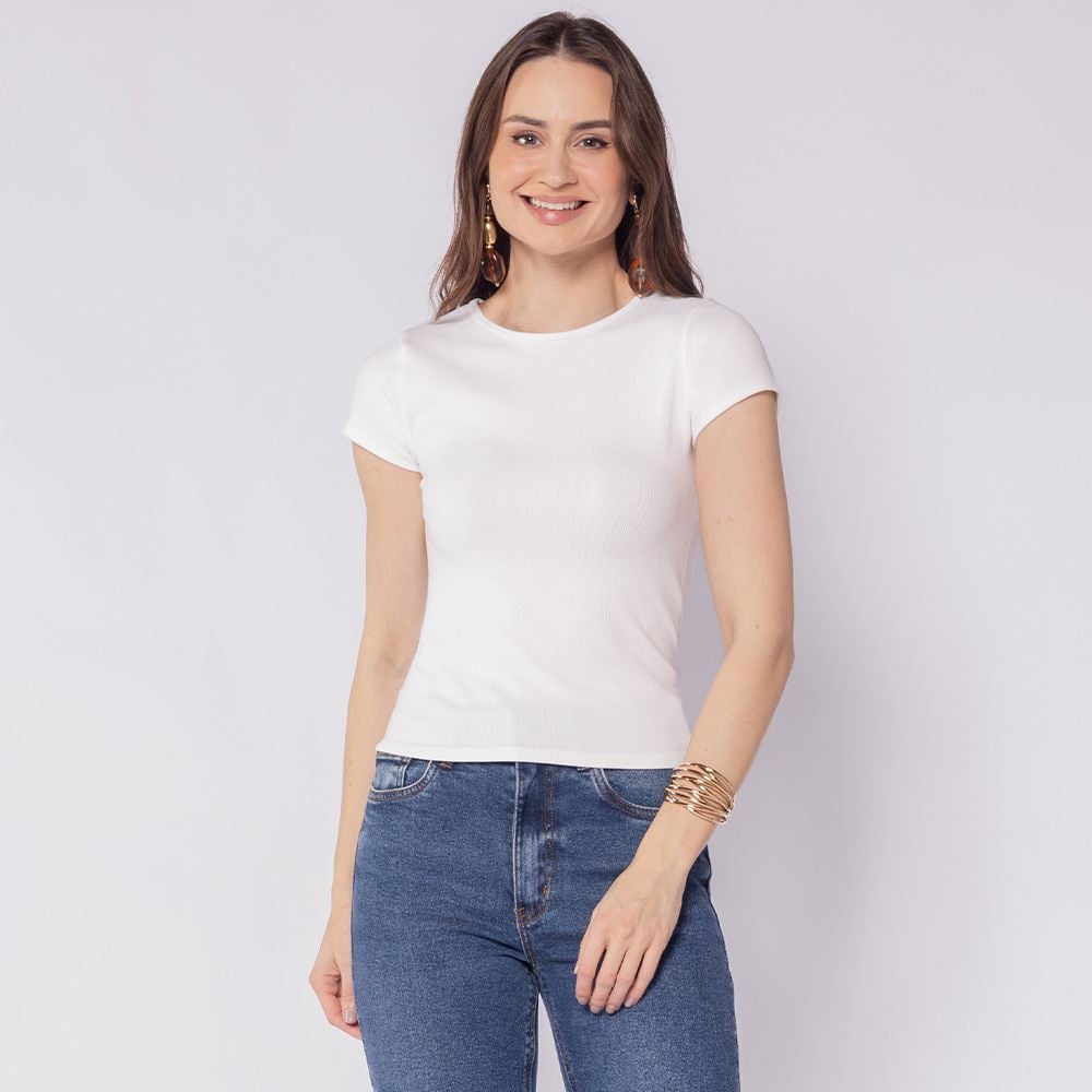 Blusa Feminina Sem Costura Boby Blues Branco