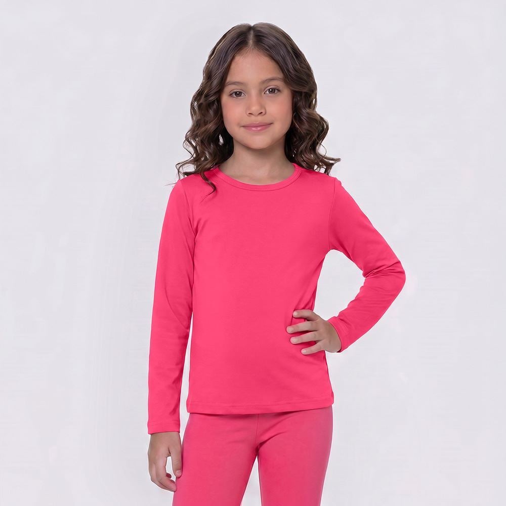 Blusa Térmica Infantil Menina 4 a 10 Anos Marmelada Pink