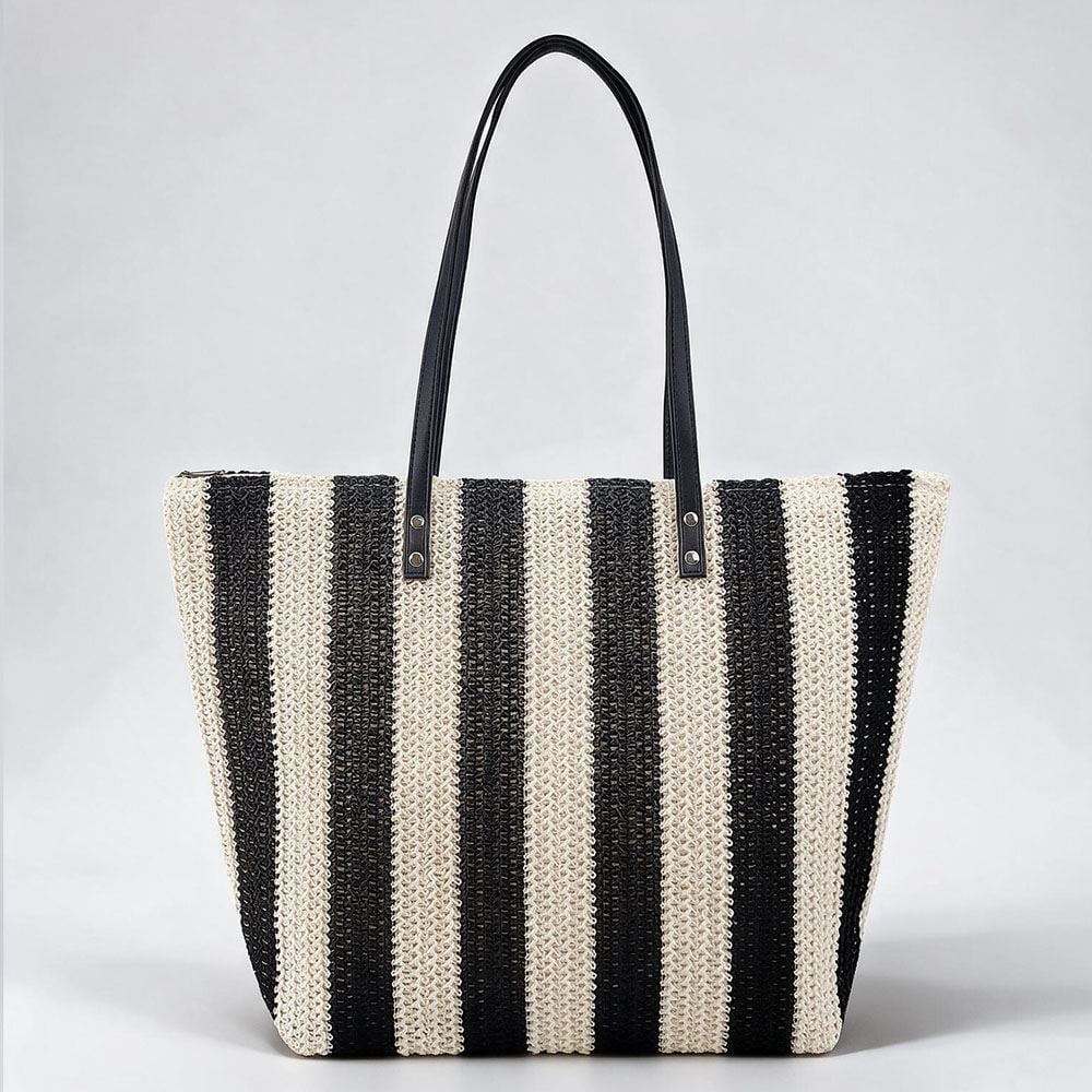 Bolsa de Praia Tote Bag Listrada Alice Palucci - Preto