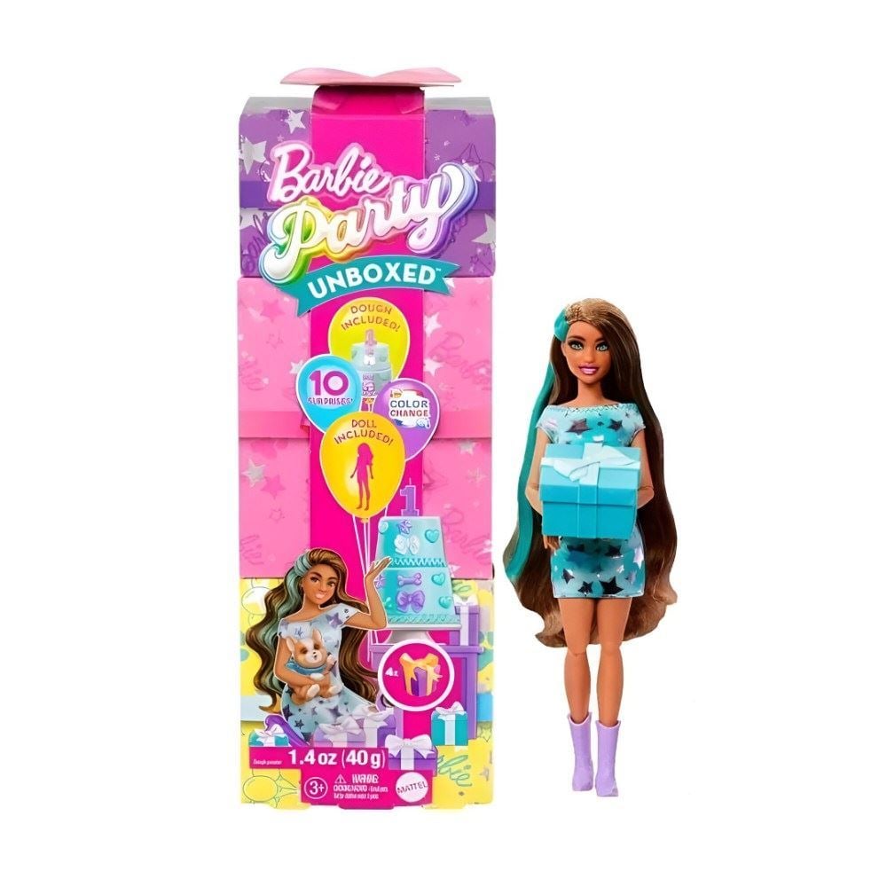 Boneca Barbie Party Unboxed Festa De Animais Mattel Sortido