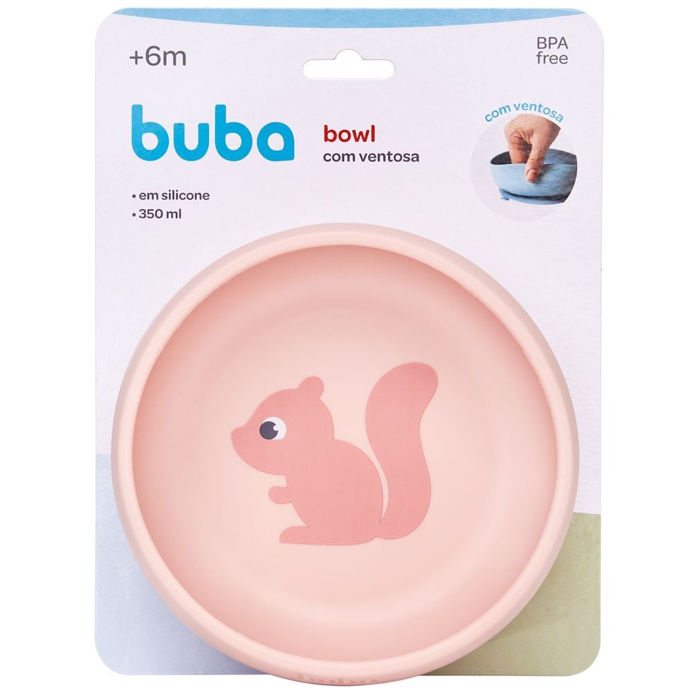 Bowl Em Silicone Com Ventosa Cloudy Buba - Rosa Claro
