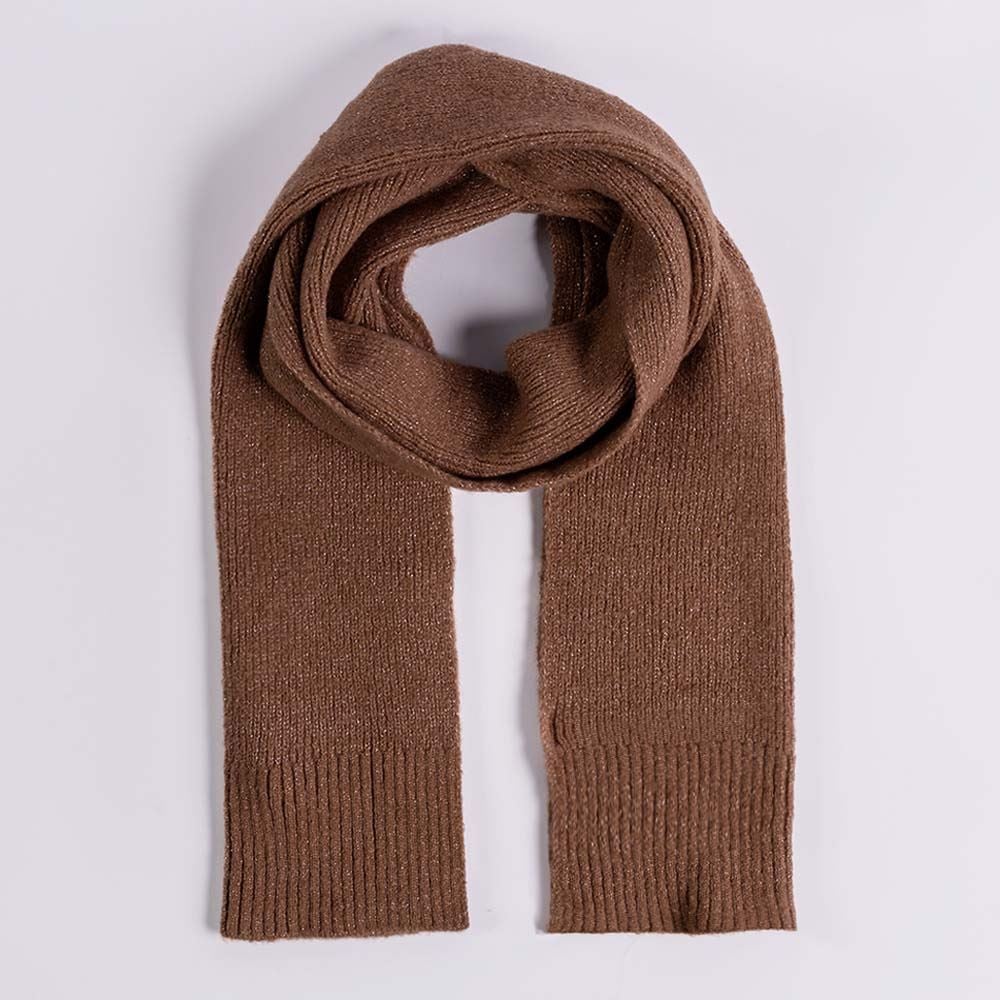 Cachecol Feminino Em Tricot Lurex Boby Blues Marrom Mescla