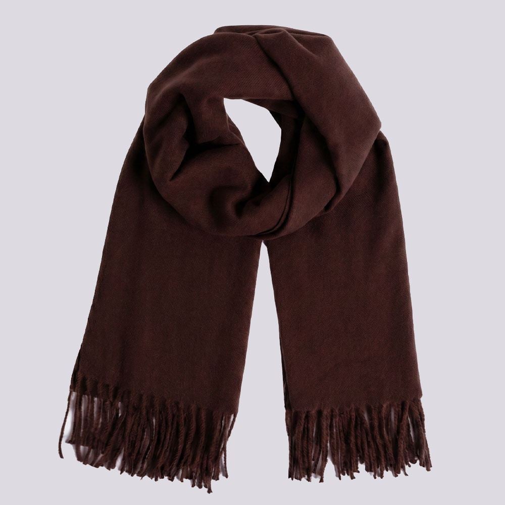 Cachecol Feminino Liso Com Franja De Tricot Boby Blues Cafe