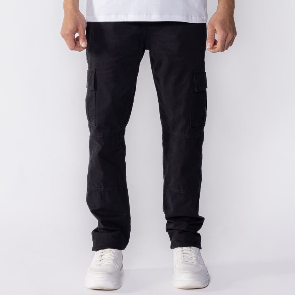 Calça Cargo Masculina De Sarja Marc Alain Preto