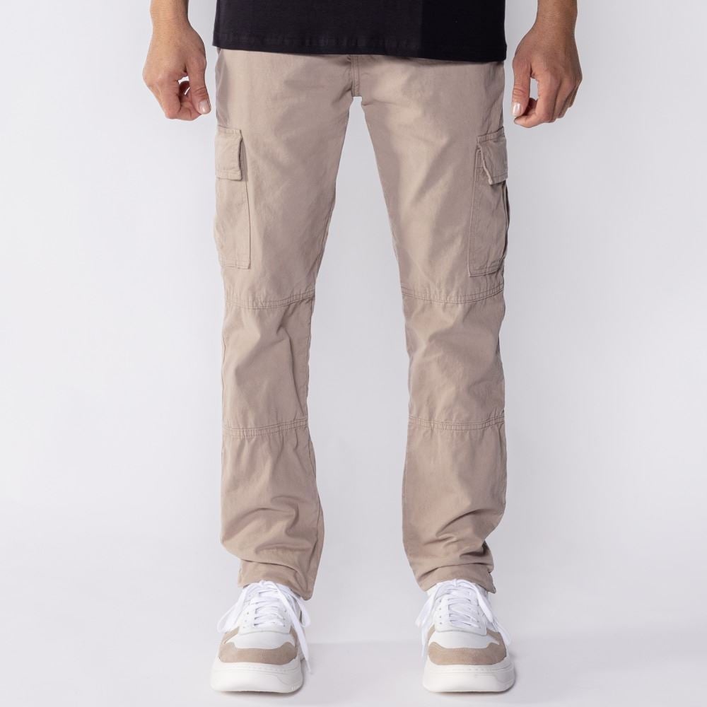 Calça Cargo Masculina De Sarja Marc Alain Caqui