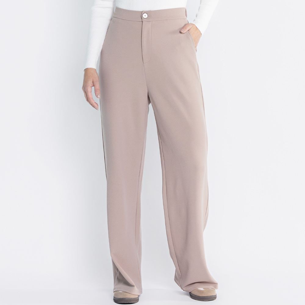 Calça Feminina De Alfaiataria Em Malha Crepe Patricia Foster Fendi