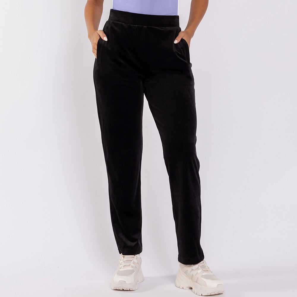 Calça Feminina Esportiva Reta em Plush Scream Preto