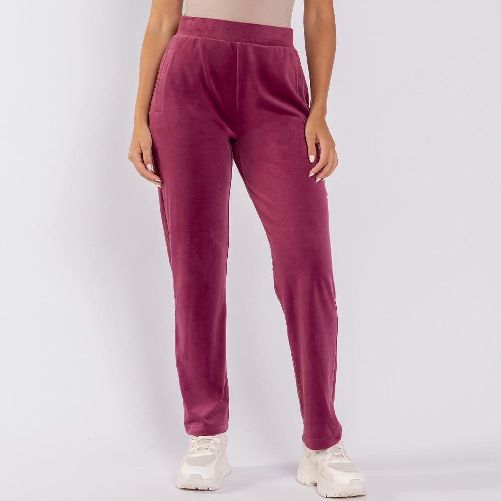 Calça Feminina Esportiva Reta em Plush Scream Rosa Malve