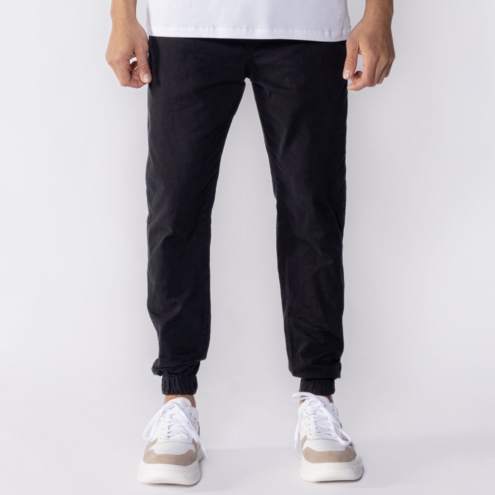 Calça Jogger Masculina De Sarja Marc Alain Preto