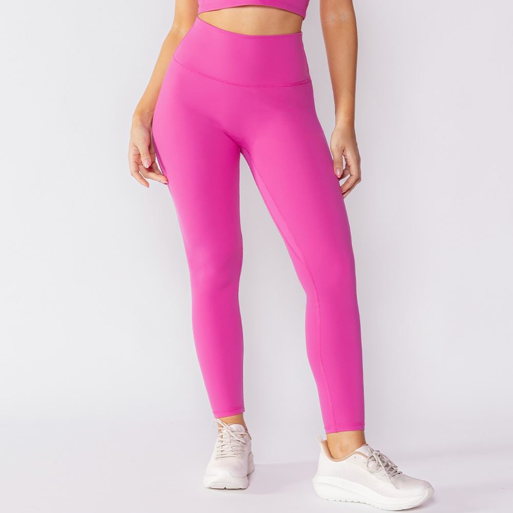 Calça Legging Feminina Cós Dupla Face Scream Rose Violet