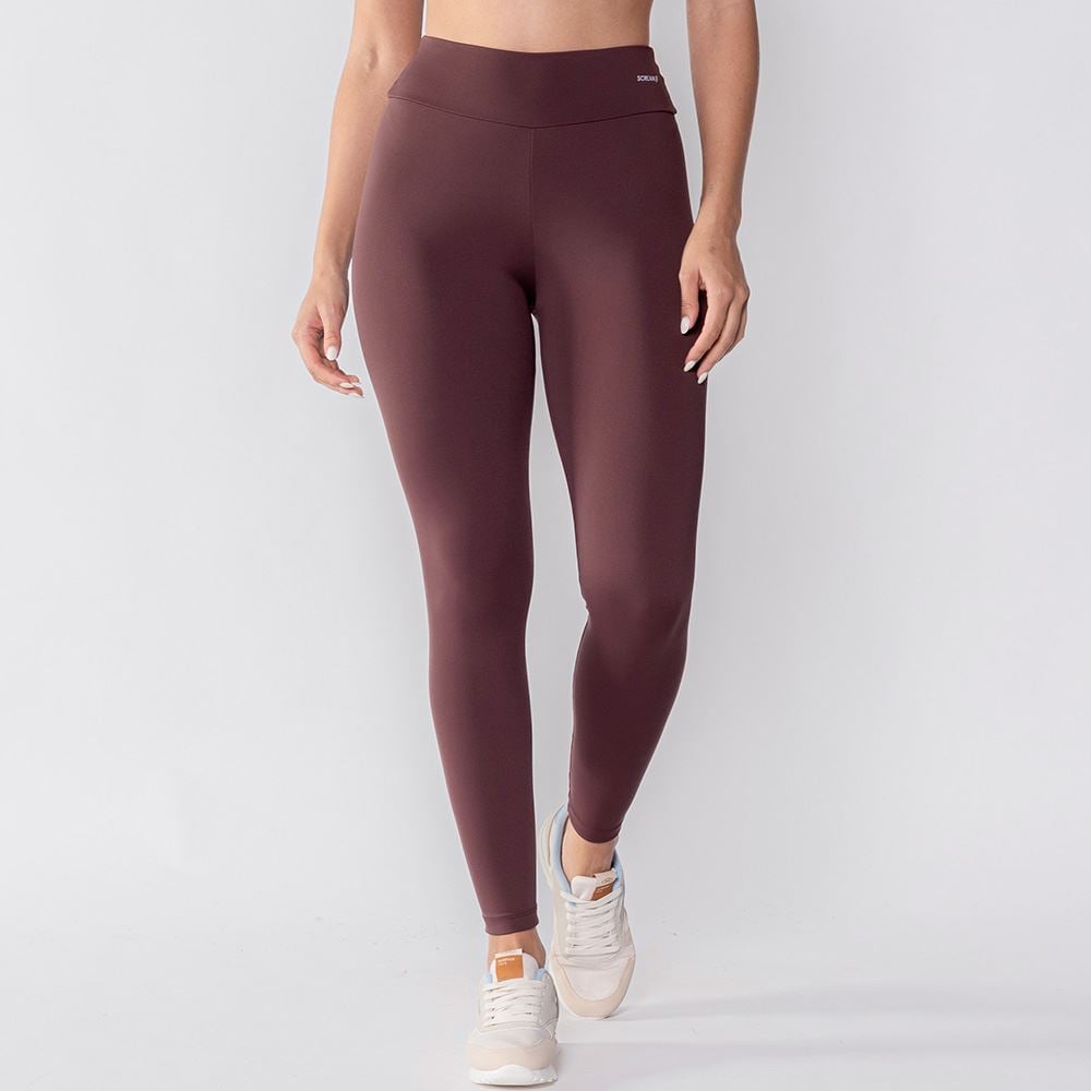 Calça Legging Feminina De Suplex Scream Marrom