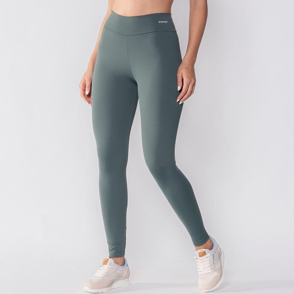 Calça Legging Feminina De Suplex Scream Verde Oliva