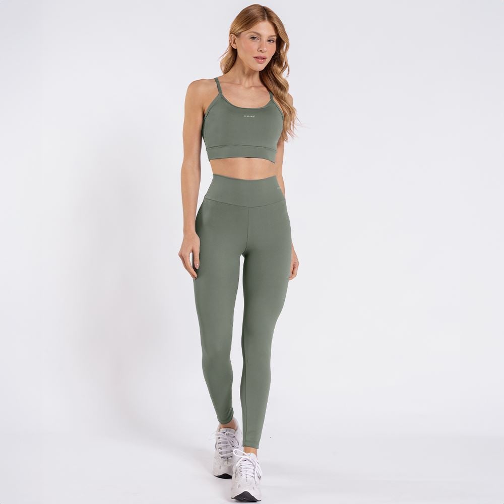 Calça Legging Feminina De Suplex Scream Verde Oliva