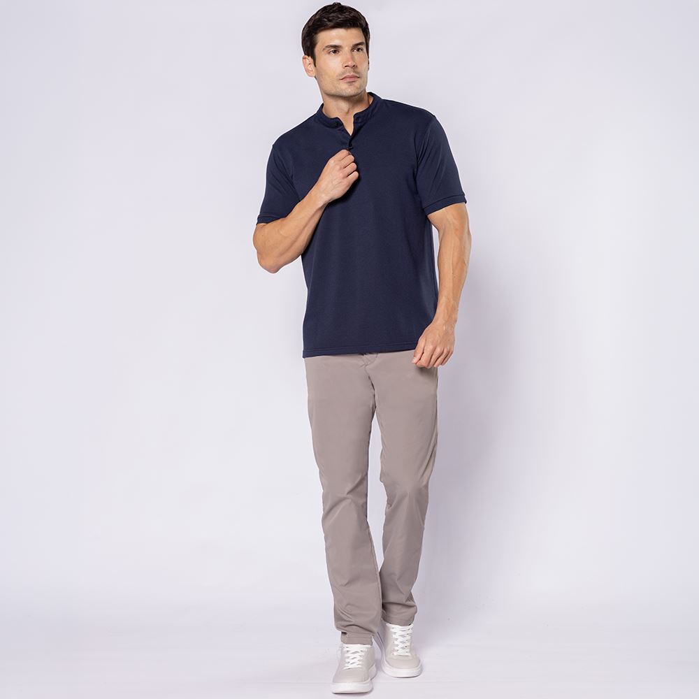 Calça Masculina De Alfaiataria Tecnológica Marc Alain Cinza