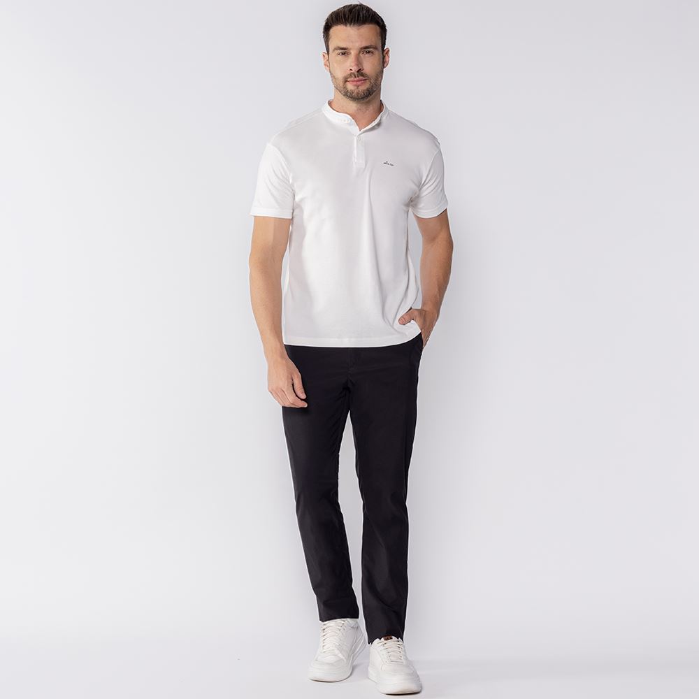 Calça Masculina De Alfaiataria Tecnológica Marc Alain Preto