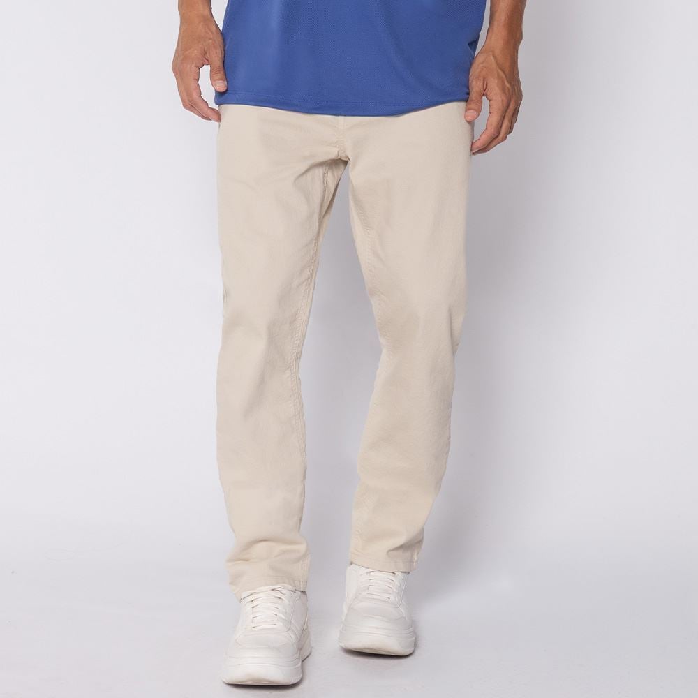 Calça Masculina Five Pocket Em Sarja Marc Alain Bege