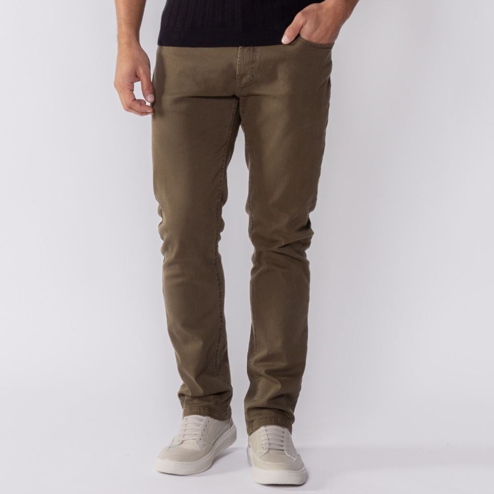 Calça Masculina Five Pockets Slim Thing Verde Militar
