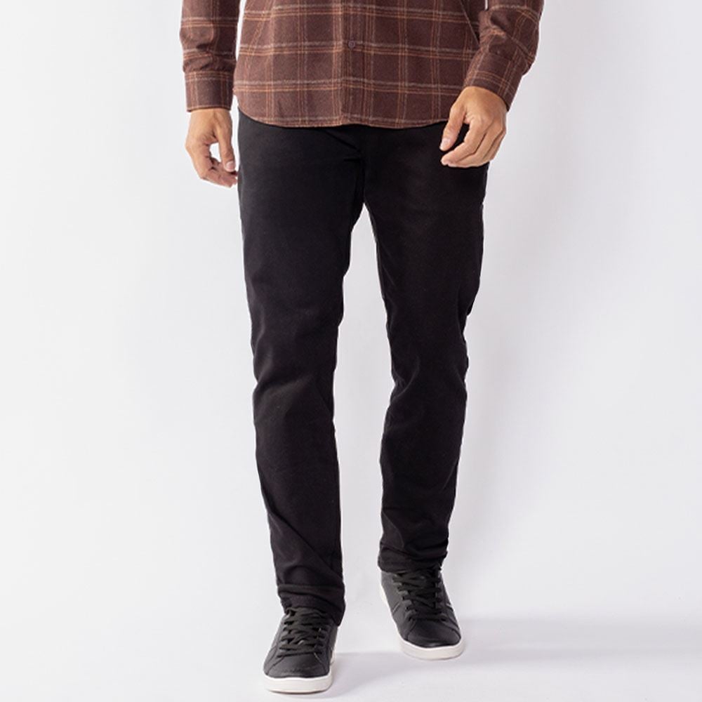 Calça Masculina Slim Em Sarja Marc Alain Preto