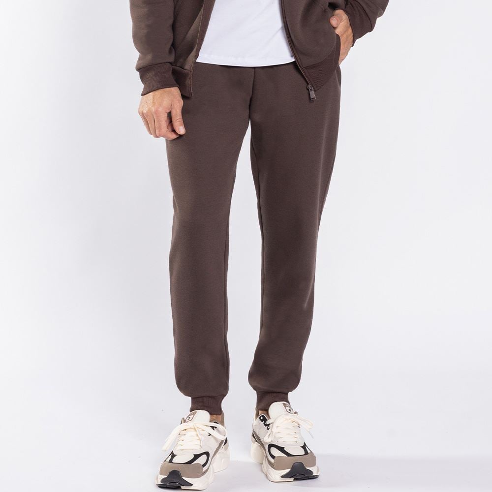 Calça Masculina Jogger De Moletom Marc Alain Marrom