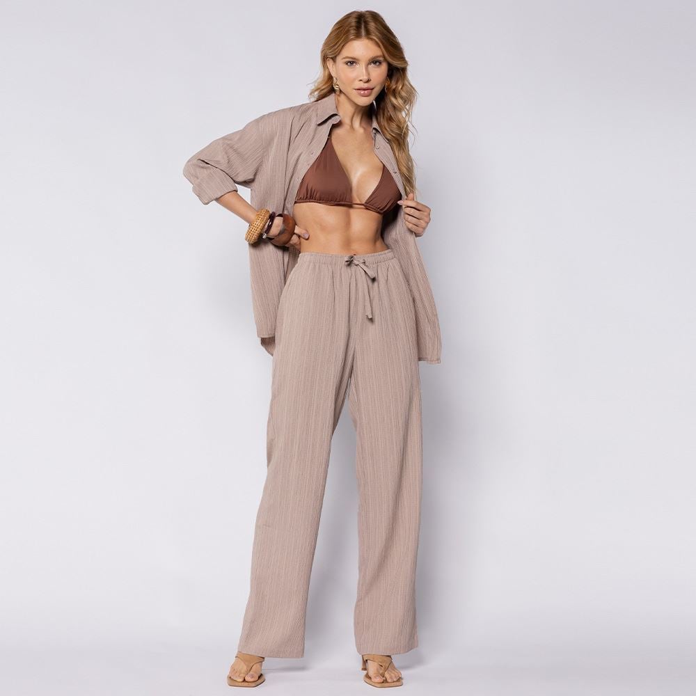 Calça Pantalona Estilo Pijama Boby Blues Fendi