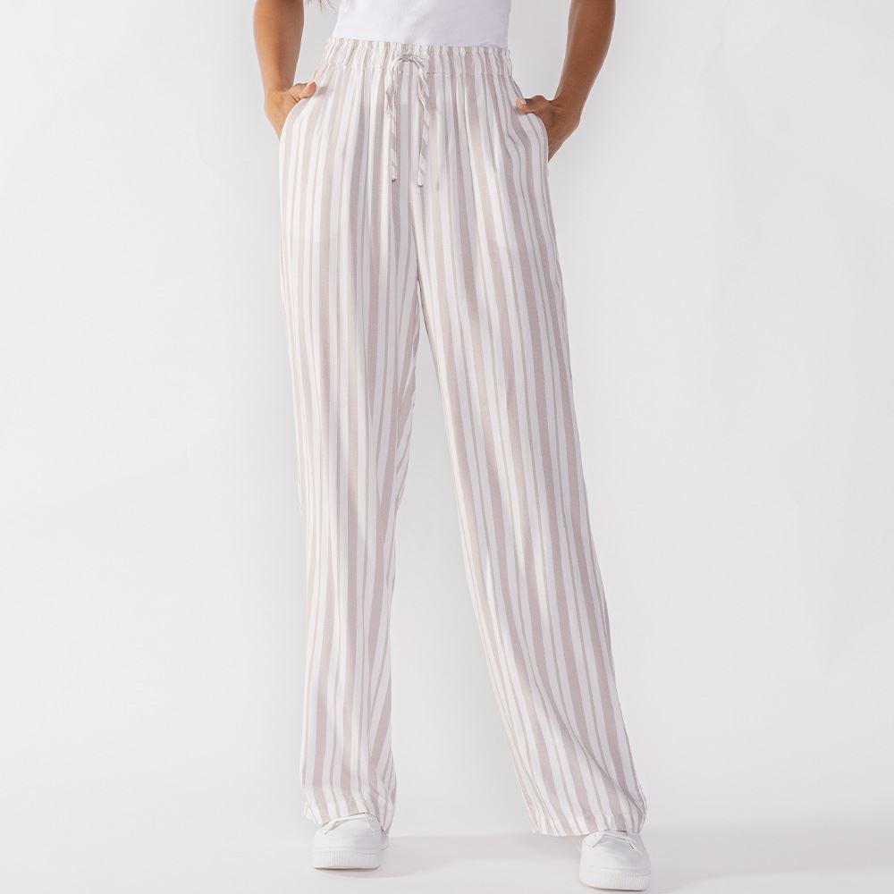 Calça Pantalona Estilo Pijama Boby Blues Fendi / Branco
