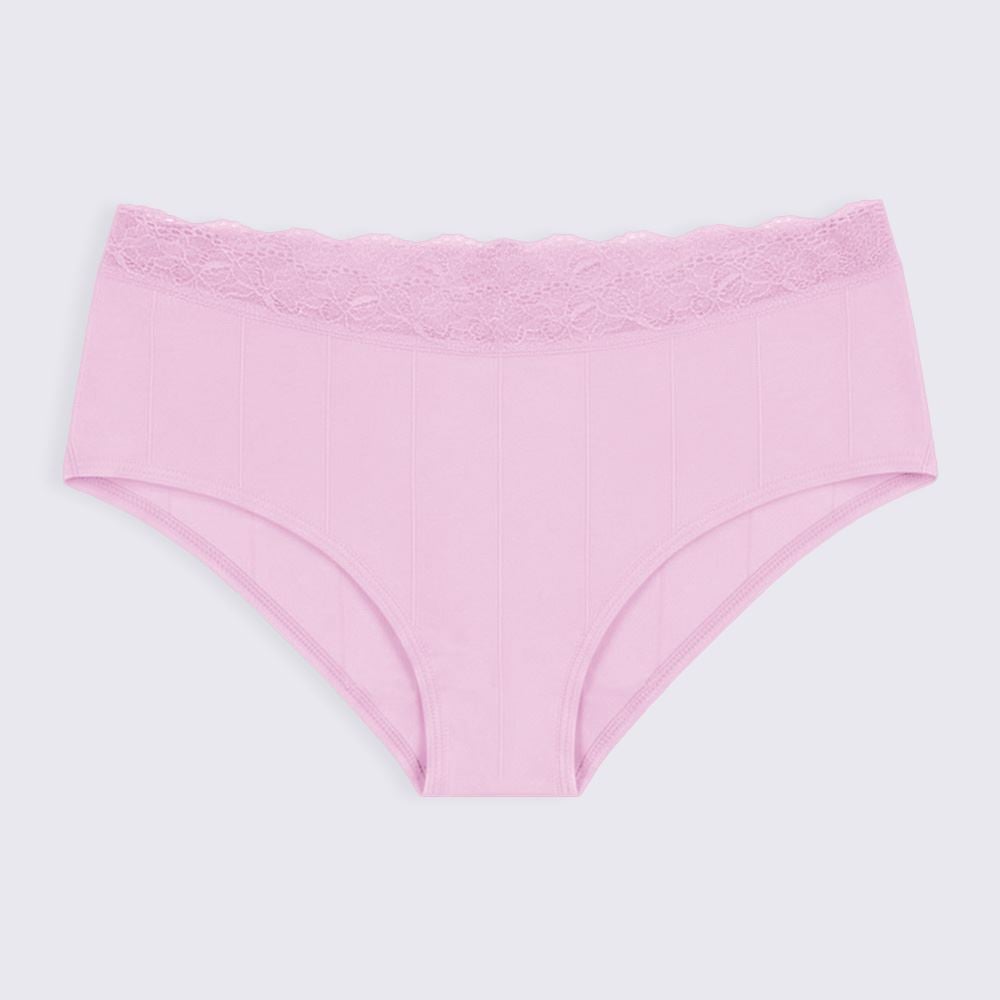 Calcinha Básica Com Renda No Cós Camila Moretti Rosa 14-3209