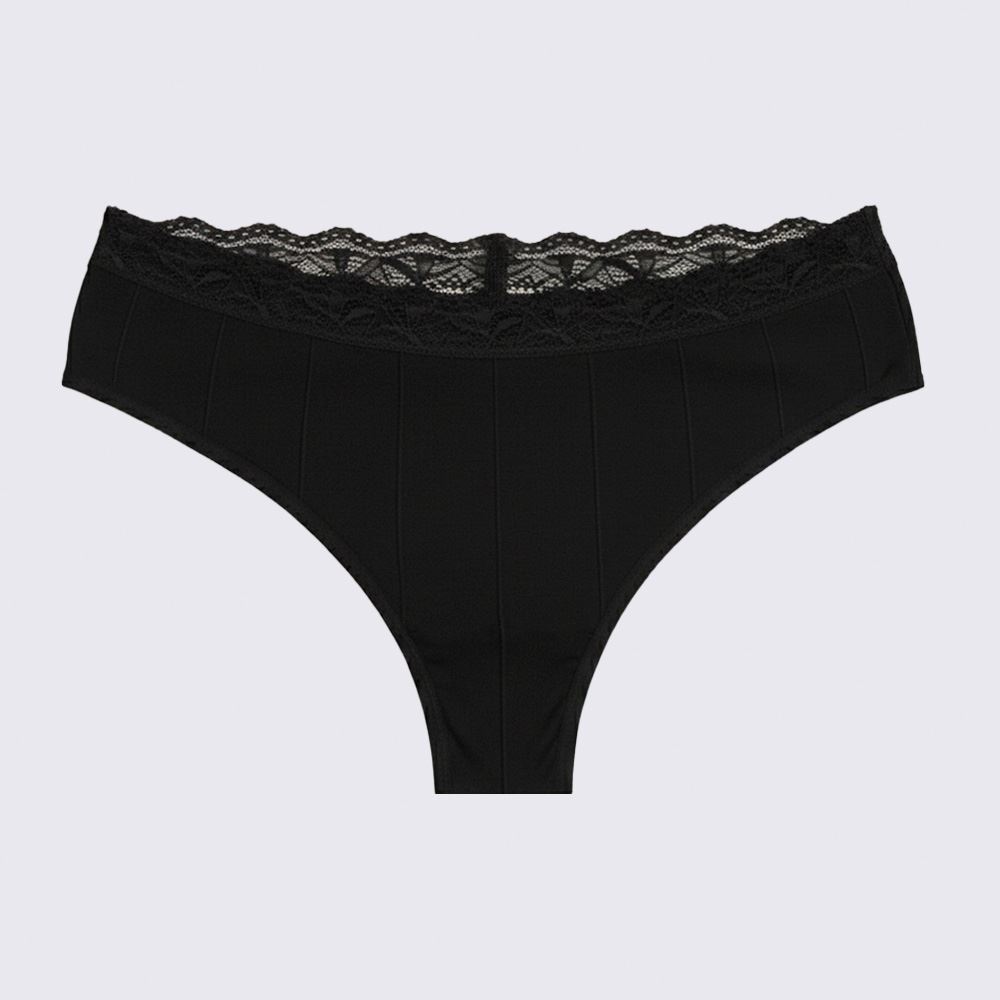 Calcinha Fio Dental De Poliamida Camila Moretti Preto