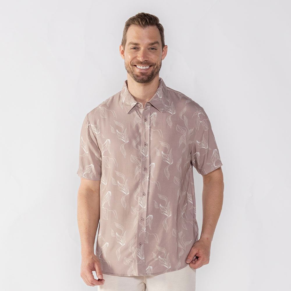 Camisa Masculina De Botão Em Viscose Thing Estampado 10