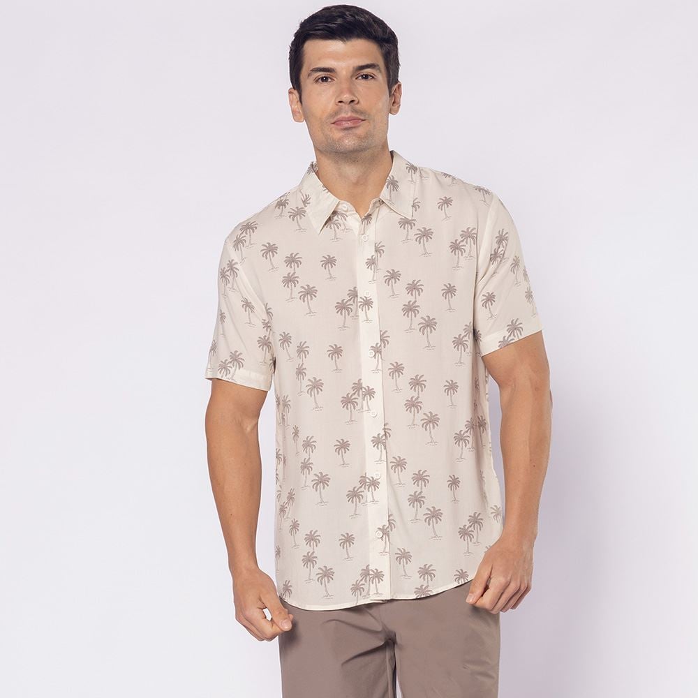 Camisa Masculina De Botão Em Viscose Thing Estampado 15