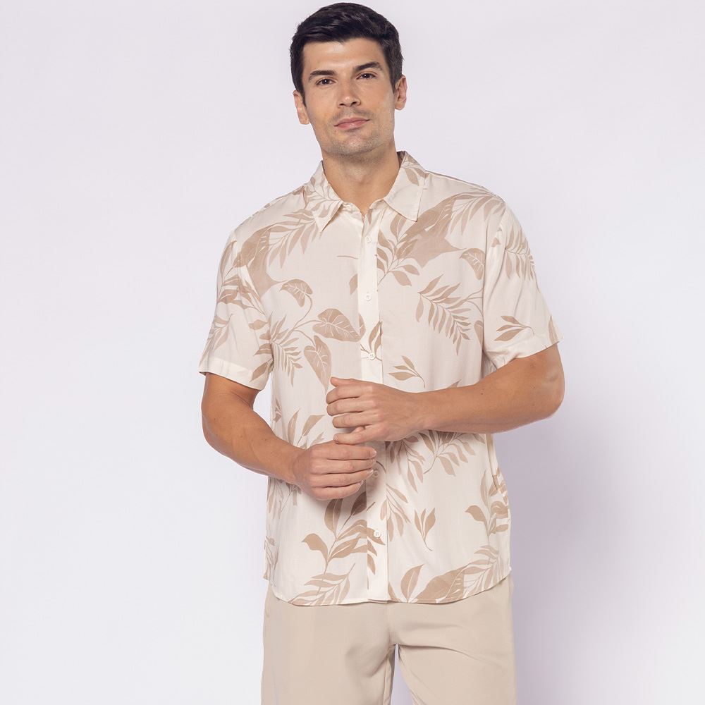Camisa Masculina De Botão Em Viscose Thing Estampado 12