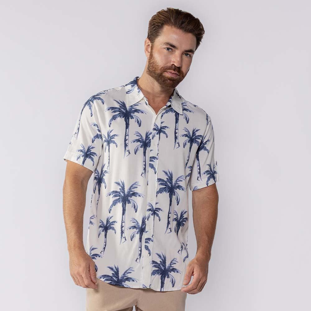 Camisa Masculina De Botão Viscose Thing Estampado 1