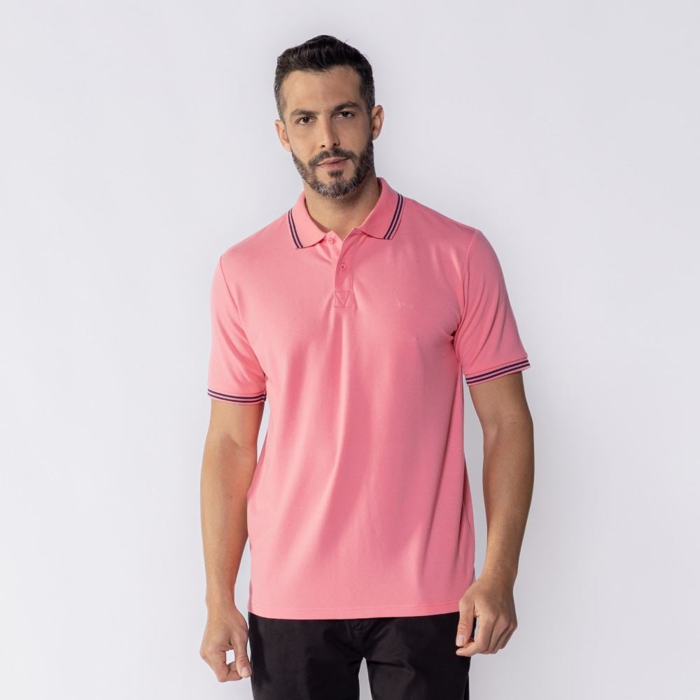 Camisa Polo Piquet Masculina Marc Alain Coral 15-1624
