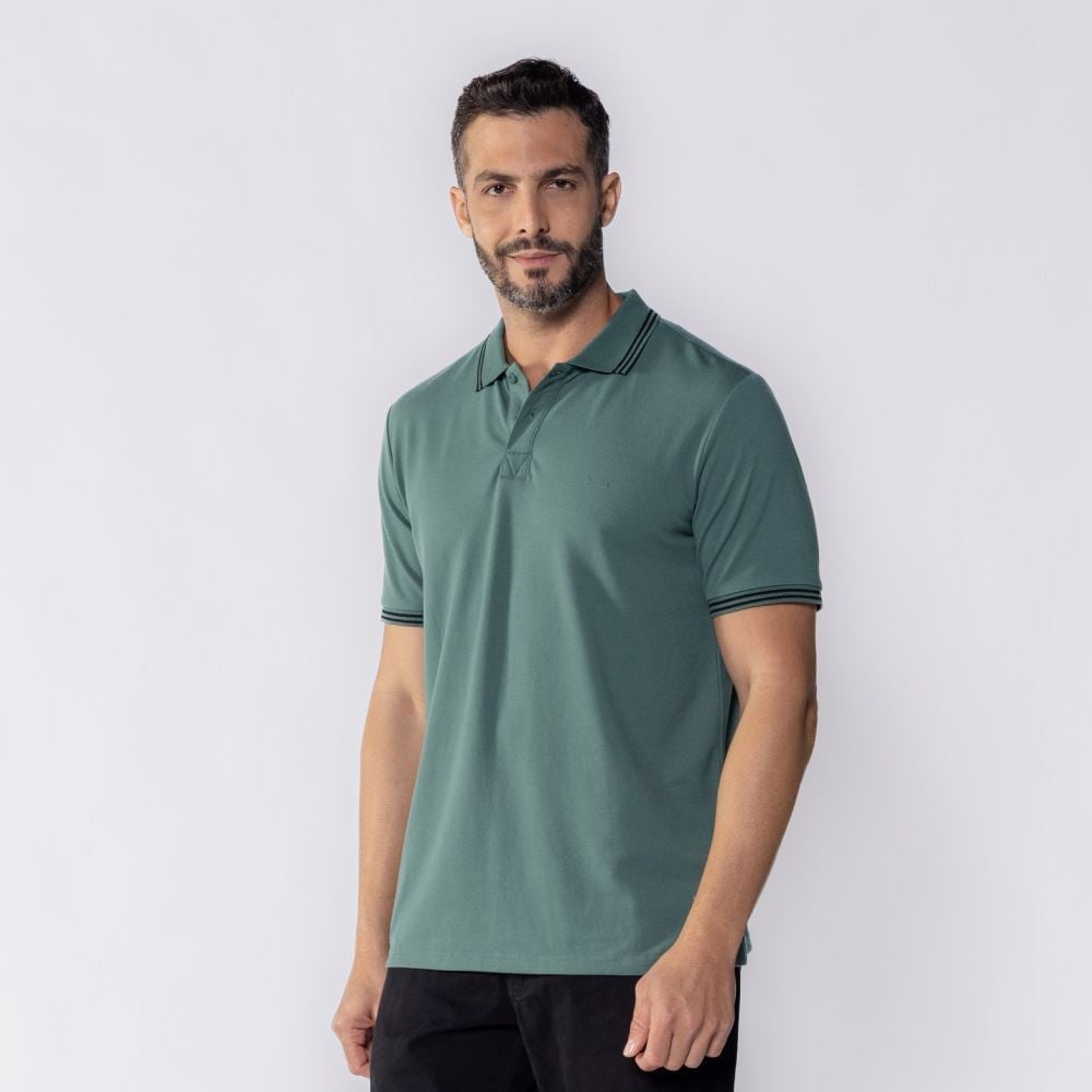 Camisa Polo Piquet Masculina Marc Alain Verde C/Pto